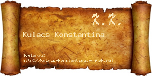 Kulacs Konstantina névjegykártya